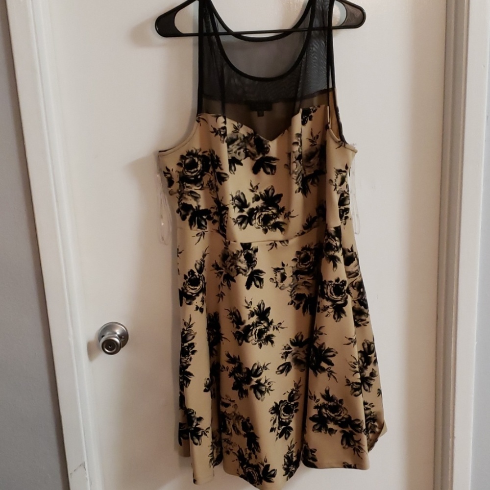 Sheer Top A-Line Cocktail Dress